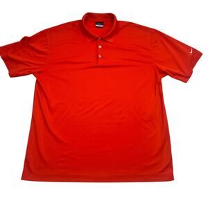 Nike Dri-Fit Golf Polo Shirt Mens Red Athletic Performance Casual Size XL